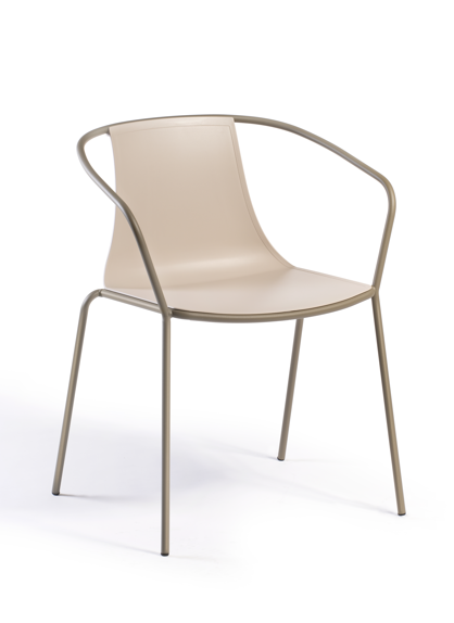 krzesło Kasia, krzesło Gaber, krzesło outdoorowe, odporność na pogodę, nowoczesne meble, krzesło na taras, włoski design, krzesło do restauracji, stalowe nogi, siedzisko z tworzywa