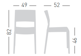 krzesło Lilibet, krzesło do kawiarni, krzesło na taras, meble restauracyjne, odporne krzesło outdoor, nowoczesne krzesło z tworzywa, wersja z podłokietnikami, krzesło do gastronomii, trwałe krzesło z tworzywa, lekkie krzesło plastikowe