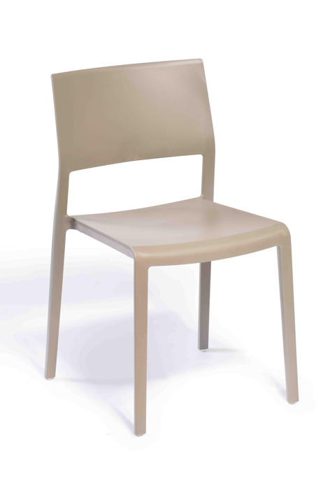 krzesło Lilibet, krzesło do kawiarni, krzesło na taras, meble restauracyjne, odporne krzesło outdoor, nowoczesne krzesło z tworzywa, wersja z podłokietnikami, krzesło do gastronomii, trwałe krzesło z tworzywa, lekkie krzesło plastikowe