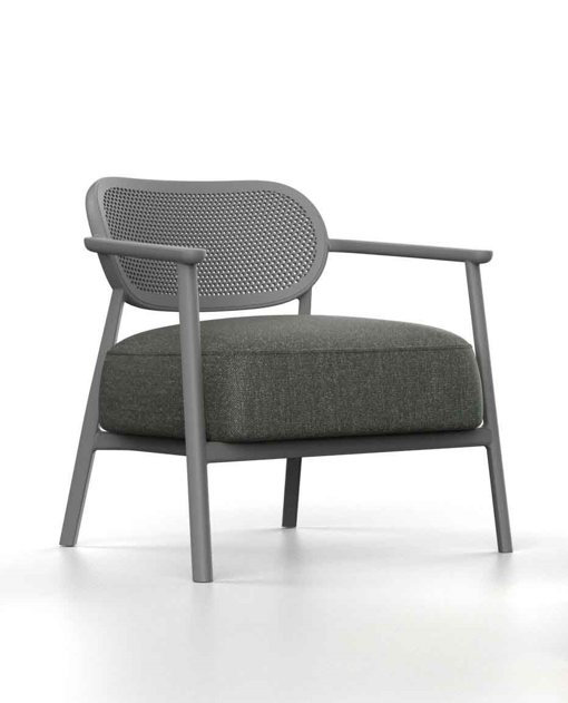fotel Nuta, Gaber, fotel z podłokietnikami, fotel zewnętrzny, fotel ogrodowy, tapicerowane siedzisko, fotel tarasowy, fotel balkonowy, fotel do restauracji, ergonomiczny fotel, designerski fotel