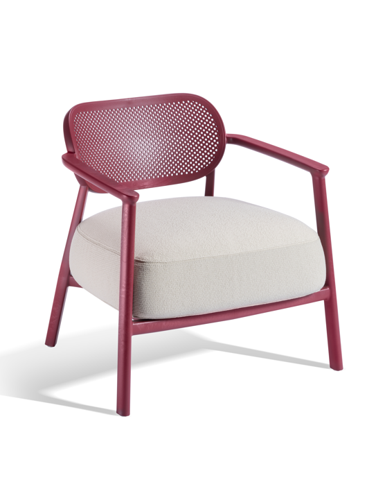 fotel Nuta, Gaber, fotel z podłokietnikami, fotel zewnętrzny, fotel ogrodowy, tapicerowane siedzisko, fotel tarasowy, fotel balkonowy, fotel do restauracji, ergonomiczny fotel, designerski fotel