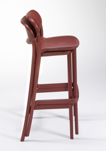 hoker Nuta, Gaber, hoker do kawiarni, hoker tarasowy, ażurowy hoker, nowoczesny hoker z tworzywa, ergonomiczny hoker, hoker sztaplowany, włoski design