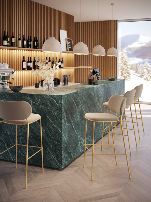 hoker Nuta Light, hoker Gaber, elegancki hoker, tapicerowany hoker, włoski design, hoker do restauracji, hoker do jadalni, nowoczesny design, włoski design