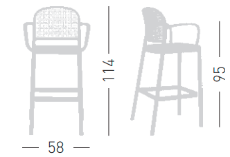 hoker Panama, hoker z tworzywa, hoker Gaber, hoker do restauracji, hoker do jadalni, hoker do kuchni, nowoczesny hoker, włoski design