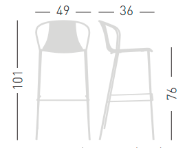 hoker Kasia, hoker Gaber, hoker outdoorowy, odporność na pogodę, nowoczesne meble, hoker na taras, włoski design, hoker do restauracji, stalowe nogi, siedzisko z tworzywa