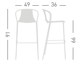 hoker Kasia, hoker Gaber, hoker outdoorowy, odporność na pogodę, nowoczesne meble, hoker na taras, włoski design, hoker do restauracji, stalowe nogi, siedzisko z tworzywa