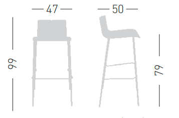 hoker Lila, hoker Gaber, hoker metalowy, hoker do jadalni, hoker do kuchni, hoker do restauracji, hoker sztaplowany, włoski design