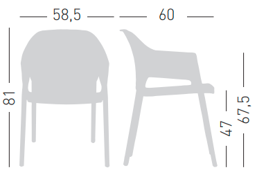 krzesło outdoor, krzesło Minush, krzesło z tworzywa sztucznego, krzesło na taras, krzesło ogrodowe, meble zewnętrzne, odporne na deszcz, odporne na UV, meble do kawiarni, meble na balkon, krzesło do ogrodu, nowoczesne krzesło