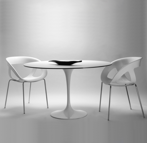 stół okrągły, stół jadalniany, stół restauracyjny, stół konferencyjny, Saturno, biały stół, nowoczesny stół, minimalistyczny design, stół z jedną nogą, duży stół