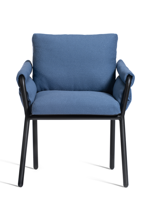 krzesło Coachella, krzesło Gaber, włoski design, tapicerowane krzesło, krzesło z podłokietnikami, stalowa rama, krzesło do jadalni, krzesło do restauracji, nowoczesne krzesło, ergonomiczne krzesło