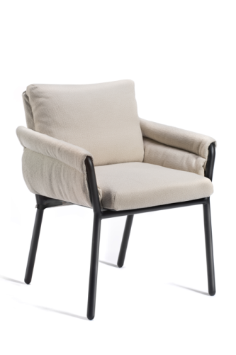krzesło Coachella, krzesło Gaber, włoski design, tapicerowane krzesło, krzesło z podłokietnikami, stalowa rama, krzesło do jadalni, krzesło do restauracji, nowoczesne krzesło, ergonomiczne krzesło