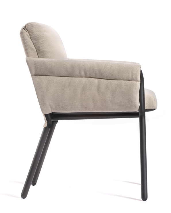 krzesło Coachella, krzesło Gaber, włoski design, tapicerowane krzesło, krzesło z podłokietnikami, stalowa rama, krzesło do jadalni, krzesło do restauracji, nowoczesne krzesło, ergonomiczne krzesło