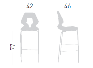 hoker designerski, nowoczesny hoker, futurystyczna forma, geometryczny kształt, hoker z tworzywa, metalowa podstawa, hoker do kuchni, hoker do restauracji