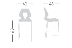 hoker designerski, nowoczesny hoker, futurystyczna forma, geometryczny kształt, hoker z tworzywa, metalowa podstawa, hoker do kuchni, hoker do restauracji