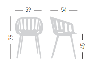 krzesło Basket, krzesło kubełkowe, krzesło z drewnianymi nogami, krzesło z tworzywa, krzesło do jadalni, krzesło do kuchni, krzesło do restauracji, włoski design, krzesło Gaber
