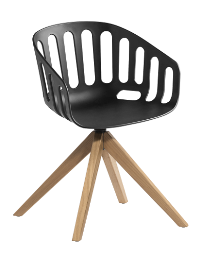 krzesło Basket, krzesło kubełkowe, krzesło z drewnianymi nogami, krzesło z tworzywa, krzesło do jadalni, krzesło do kuchni, krzesło do restauracji, włoski design, krzesło Gaber