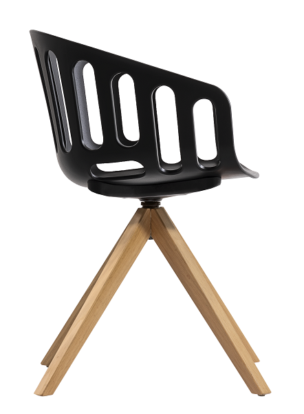 krzesło Basket, krzesło kubełkowe, krzesło z drewnianymi nogami, krzesło z tworzywa, krzesło do jadalni, krzesło do kuchni, krzesło do restauracji, włoski design, krzesło Gaber