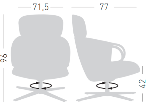 fotel Cucaracha, fotel obrotowy, fotel tapicerowany, fotel do sypialni, fotel do salonu, ergonomiczny fotel, fotel hotelowy, fotel do poczekalni, nowoczesny fotel, fotel Gaber