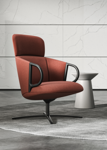 fotel Cucaracha, fotel obrotowy, fotel tapicerowany, fotel do sypialni, fotel do salonu, ergonomiczny fotel, fotel hotelowy, fotel do poczekalni, nowoczesny fotel, fotel Gaber