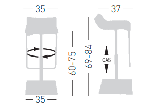 hoker Micro, hoker Gaber, hoker obrotowy, hoker barowy, hoker do jadalni, hoker do kuchni, hoker do restauracji, włoski design
