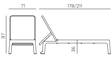 leżak Plano, Nardi, włoski design, leżak basenowy, leżak hotelowy, leżak do aquaparku, leżak komercyjny, regulowane oparcie, odporny na warunki atmosferyczne, odporny na wilgoć, odporny na pleśń, sztaplowany leżak
