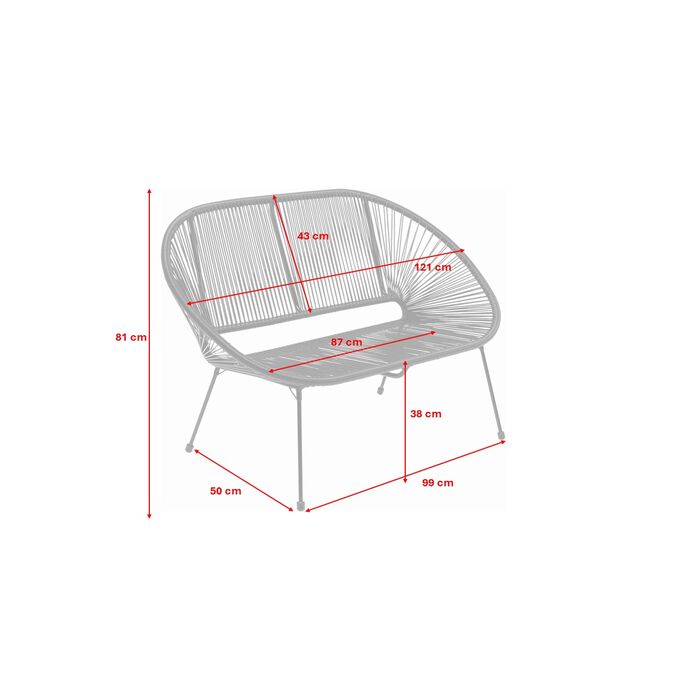 sofa Acapulco, sofa na taras, sofa Kare, sofa na balkon, nowoczesna sofa, sofa boho, sofa pleciona