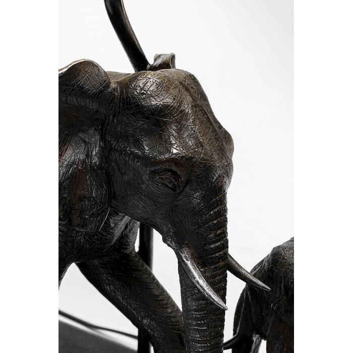 lampa stołowa, Kare Design, Elephant Family, lampa dekoracyjna, egzotyczny styl, rustykalna elegancja, złote wnętrze klosza, czarny klosz, lampa do salonu, lampa do sypialni, lampa do przedpokoju