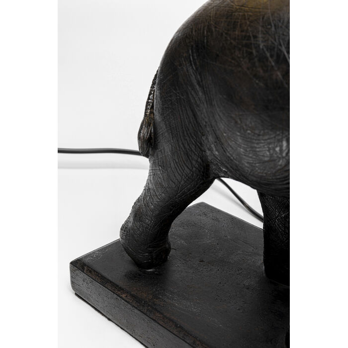 lampa stołowa, Kare Design, Elephant Family, lampa dekoracyjna, egzotyczny styl, rustykalna elegancja, złote wnętrze klosza, czarny klosz, lampa do salonu, lampa do sypialni, lampa do przedpokoju