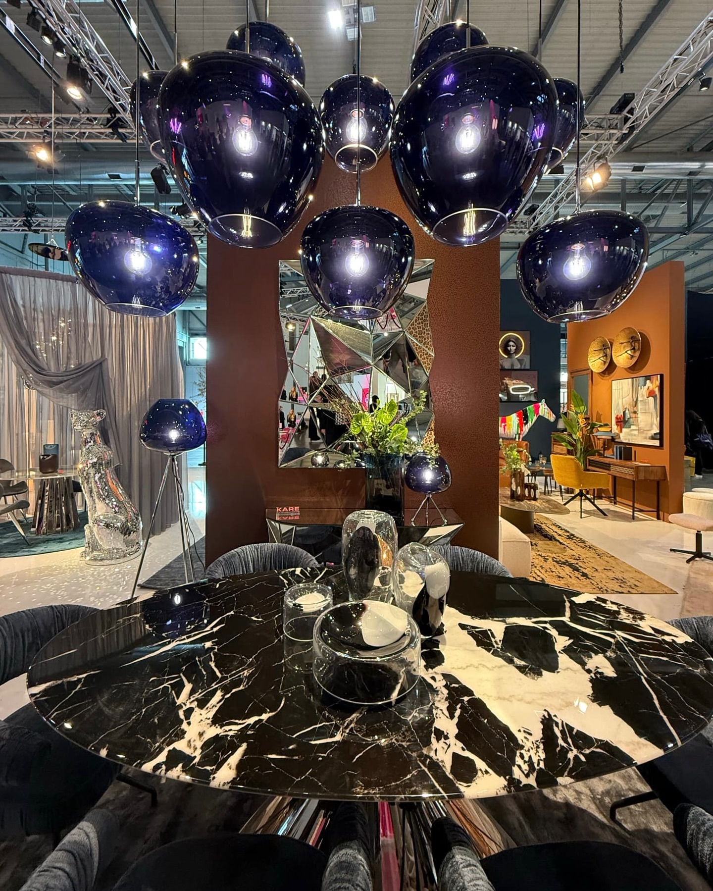 lampa Sphere Night Blue, lampa wisząca, lampa Kare, lampa sufitowa, lampa do salonu, lampa do jadalni, ekstrawagancka lampa, nowoczesna lampa