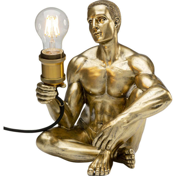 lampa Nude Man, lampa Kare, lampa stołowa, lampa biurkowa, lampa człowiek, złota lampa, rzeźbiarska lampa, nowoczesna lampa