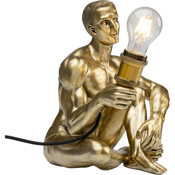 lampa Nude Man, lampa Kare, lampa stołowa, lampa biurkowa, lampa człowiek, złota lampa, rzeźbiarska lampa, nowoczesna lampa