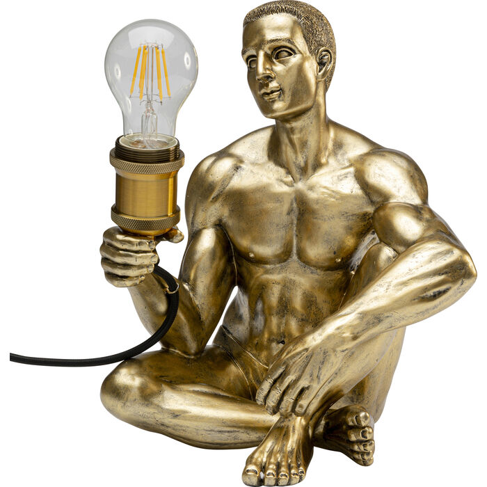 lampa Nude Man, lampa Kare, lampa stołowa, lampa biurkowa, lampa człowiek, złota lampa, rzeźbiarska lampa, nowoczesna lampa