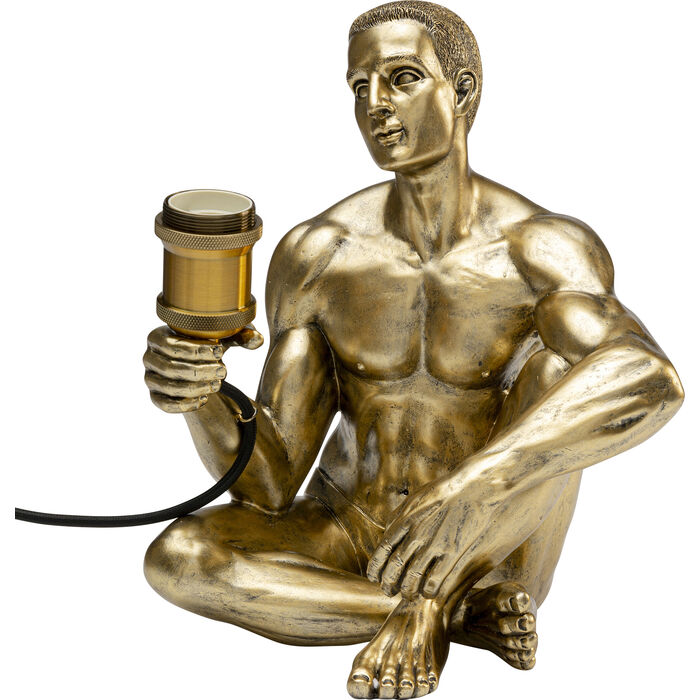 lampa Nude Man, lampa Kare, lampa stołowa, lampa biurkowa, lampa człowiek, złota lampa, rzeźbiarska lampa, nowoczesna lampa