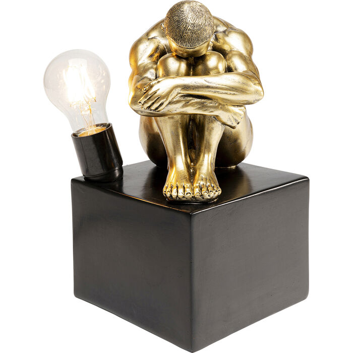 lampa Nude Man, lampa Kare, lampa stołowa, lampa biurkowa, lampa człowiek, złota lampa, rzeźbiarska lampa, nowoczesna lampa