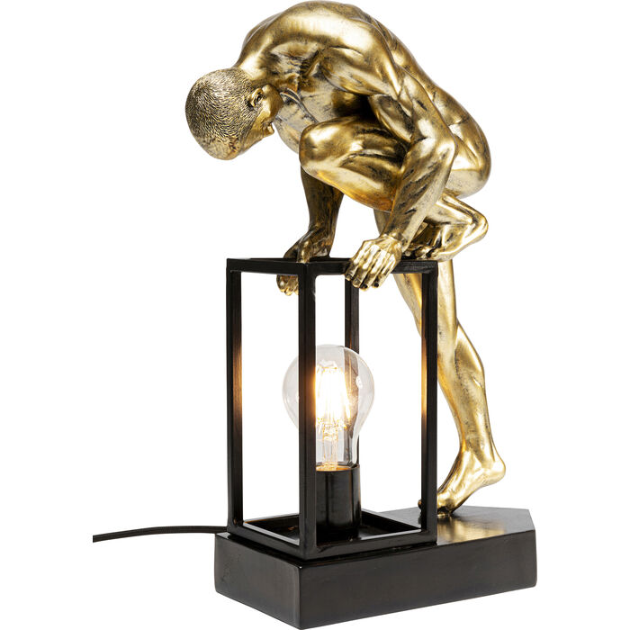 lampa Nude Man, lampa Kare, lampa stołowa, lampa biurkowa, lampa człowiek, złota lampa, rzeźbiarska lampa, nowoczesna lampa