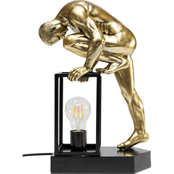 lampa Nude Man, lampa Kare, lampa stołowa, lampa biurkowa, lampa człowiek, złota lampa, rzeźbiarska lampa, nowoczesna lampa
