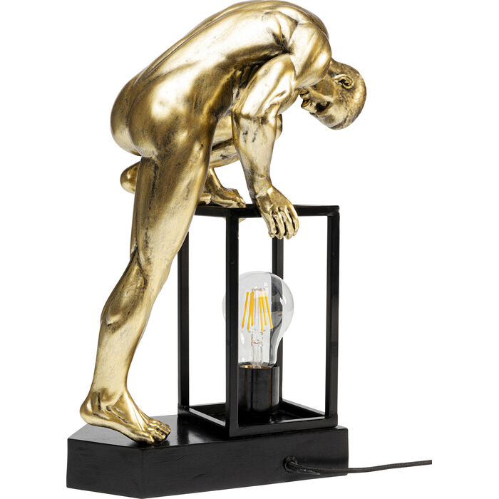 lampa Nude Man, lampa Kare, lampa stołowa, lampa biurkowa, lampa człowiek, złota lampa, rzeźbiarska lampa, nowoczesna lampa