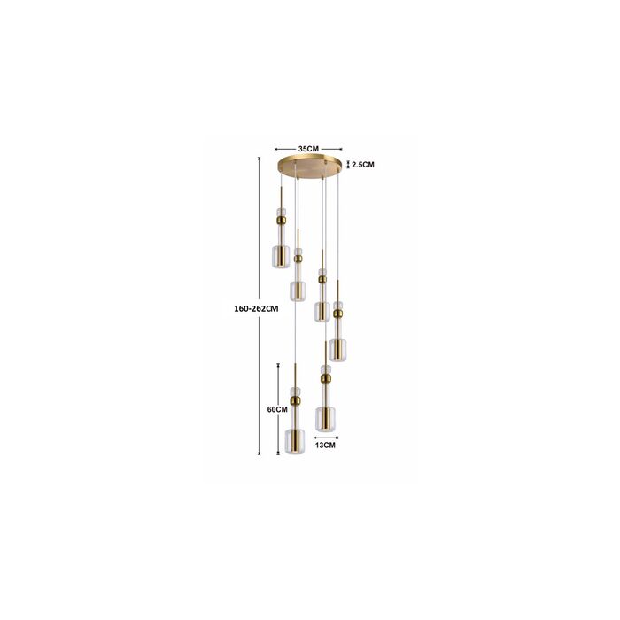 lampa Candy Bar Gold, lampa wisząca, lampa LED, złota lampa, lampa do jadalni, lampa z regulowaną wysokością, Kare Design