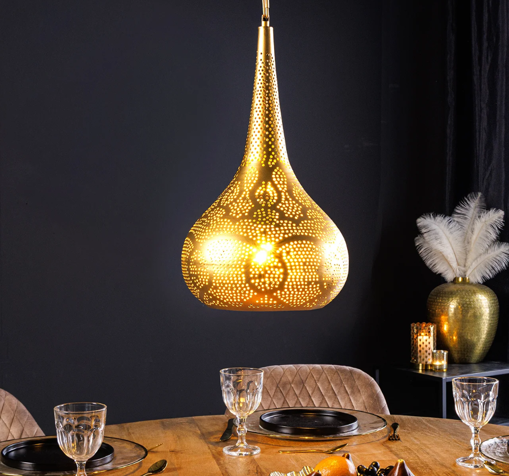 lampa Orient Living, lampa wisząca orientalna, lampa złota, lampa egzotyczna, lampa ażurowa, lampa orientalna do salonu, lampa orientalna do sypialni