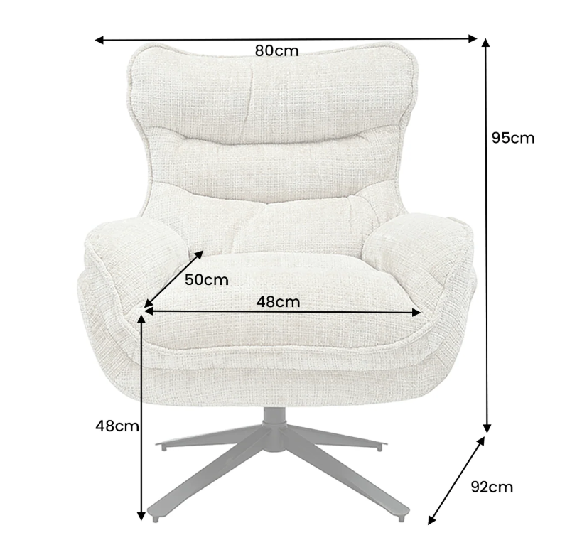 fotel Cloud, fotel obrotowy, fotel kremowy, fotel szenilowy, fotel do salonu, fotel do sypialni, fotel do gabinetu, fotel ergonomiczny, fotel do relaksu, fotel z obrotowym siedziskiem