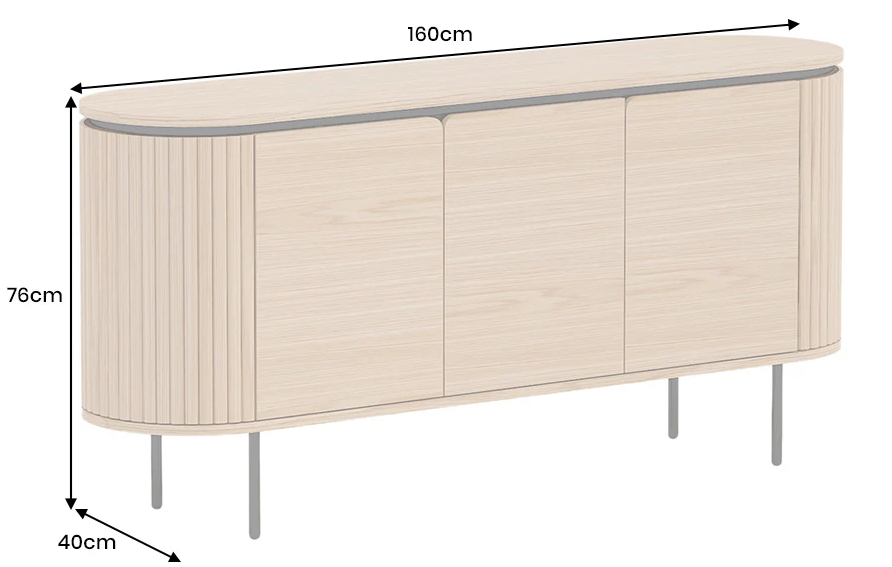 komoda Atelier, komoda dębowa, komoda nowoczesna, komoda z czarnymi nogami, komoda do salonu, komoda do sypialni, komoda z półkami, komoda drewniana, komoda z prążkowanymi bokami, komoda elegancka