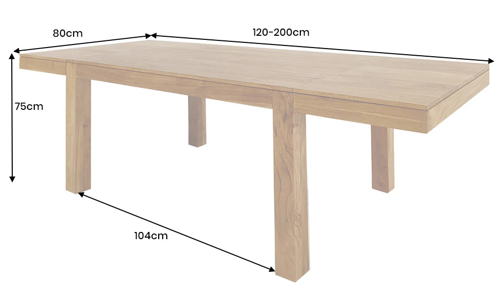 stół Pure, stół rozkładany, stół z drewna akacjowego, stół do jadalni, stół do salonu, stół minimalistyczny, stół industrialny, stół skandynawski, stół boho