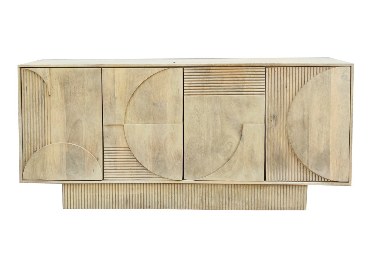 komoda art deco, komoda drewniana, komoda z drewna mango, meble art deco, drewniana komoda do salonu, komoda z rzeźbionymi frontami, komoda designerska, komoda nowoczesna