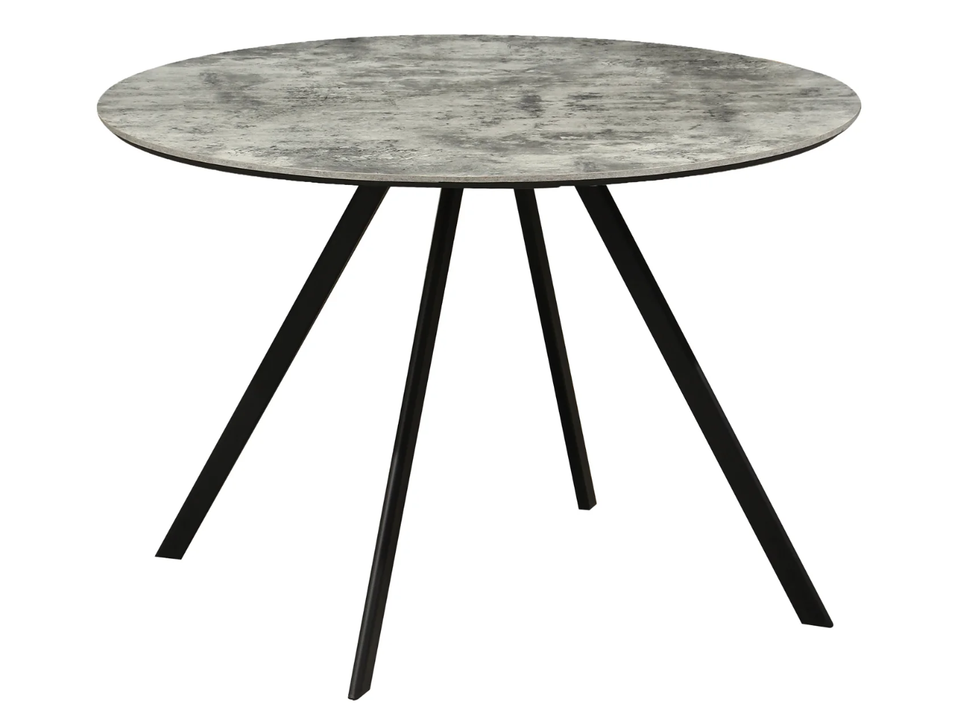 stół Atelier, stół okrągły, stół Invicta, stół do jadalni, stół szara okleina kamienna, stół metalowe nogi, nowoczesny stół, designerski stół, stół do salonu, stół minimalistyczny