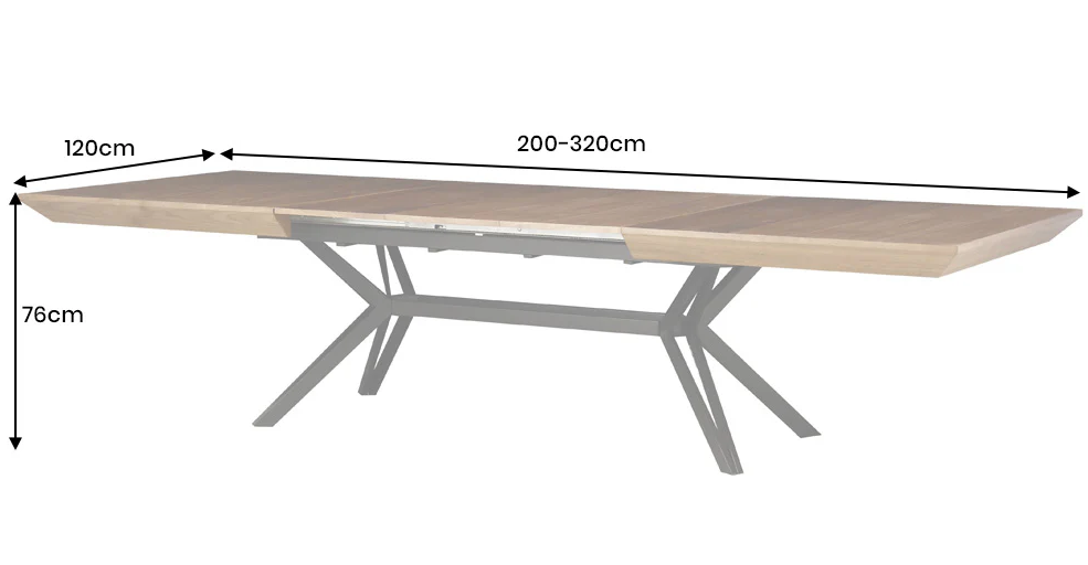 stół Giant, stół rozkładany, stół Invicta, stół orzech włoski, stół do jadalni, stół metalowa rama, stół 200–320 cm, duży stół, stół na przyjęcia, stół rodzinny, nowoczesny stół, elegancki stół, stół do salonu, stół drewniany