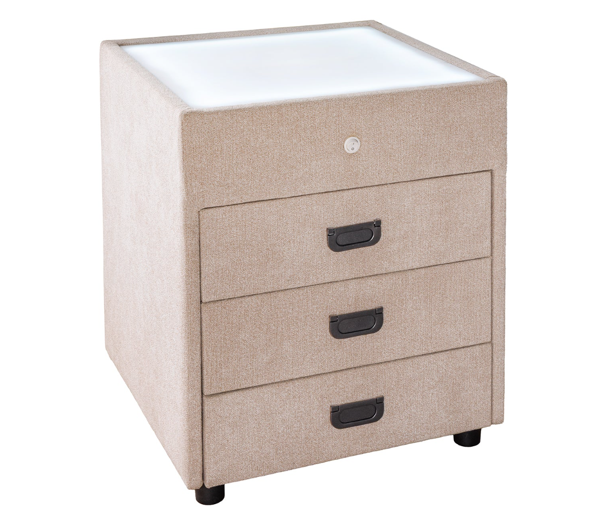 szafka nocna Toulouse, szafka nocna LED, szafka nocna z oświetleniem, szafka nocna aksamitna, szafka nocna tapicerowana, szafka nocna nowoczesna, szafka nocna minimalistyczna, szafka nocna Invicta