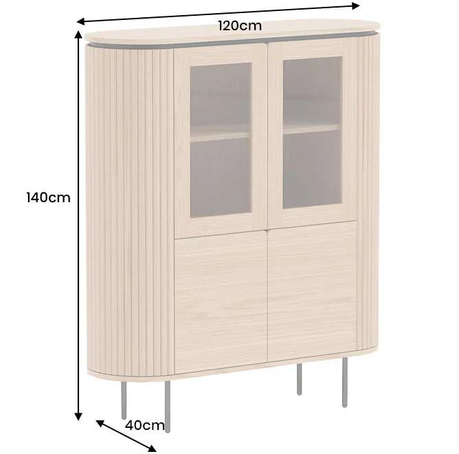 gablota Atelier, gablota dębowa, gablota z drewna i metalu, nowoczesna gablota do salonu, elegancka witryna drewniana, witryna Atelier, gablota do jadalni