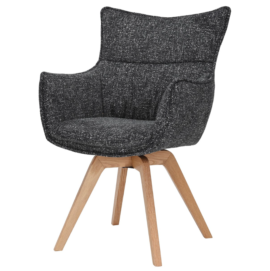 krzesło obrotowe Vogue, krzesło Vogue, krzesło z funkcją obrotu, krzesło 360 stopni, krzesło do jadalni, krzesło z podłokietnikami, krzesło tapicerowane, krzesło z drewnianą podstawą