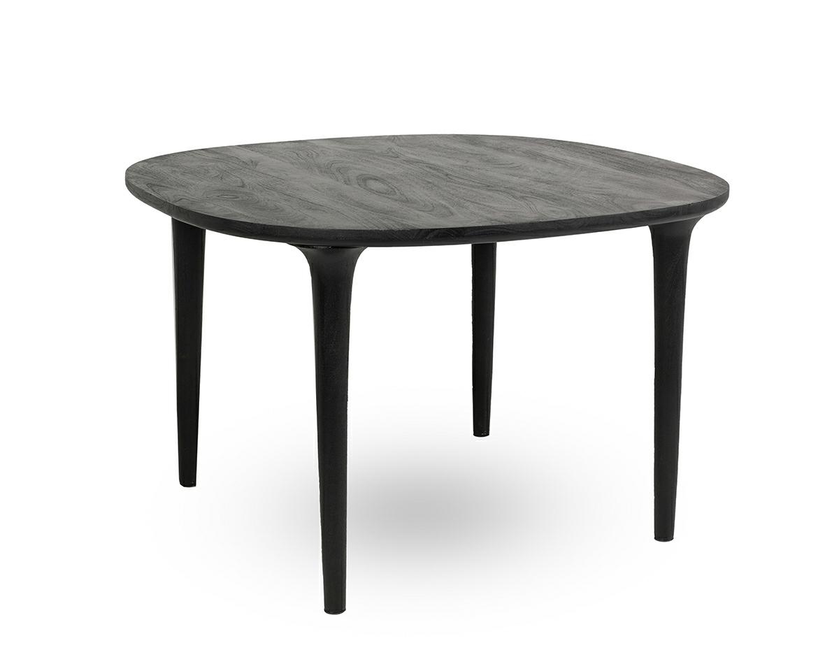 stół jadalniany Laminar, stół czarny drewno, stół z drewna mango, stół nowoczesny do jadalni, stół designerski, stół minimalistyczny, stół z organicznym blatem, stół smukła podstawa, stół elegancki i nowoczesny