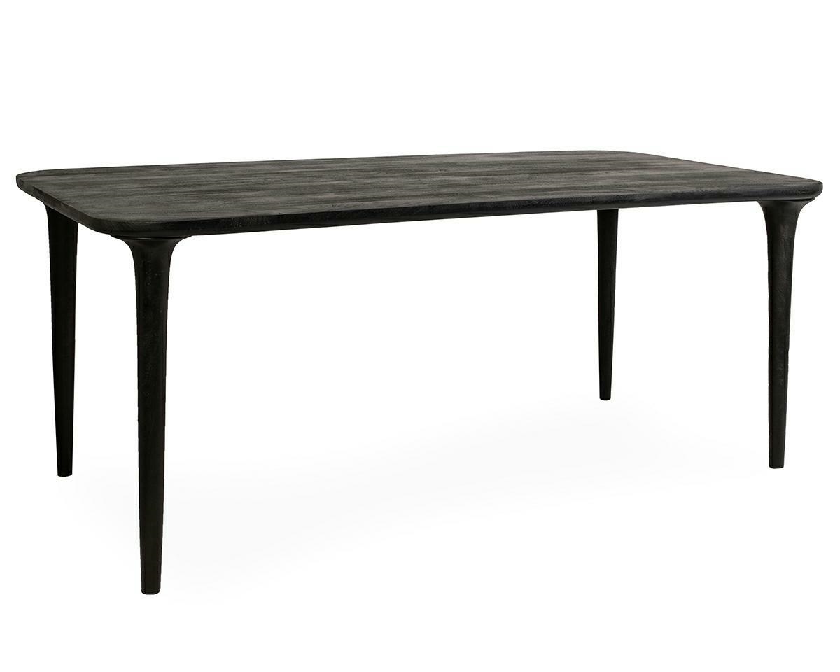 stół jadalniany Laminar, stół czarny drewno, stół z drewna mango, stół nowoczesny do jadalni, stół designerski, stół minimalistyczny, stół z organicznym blatem, stół smukła podstawa, stół elegancki i nowoczesny